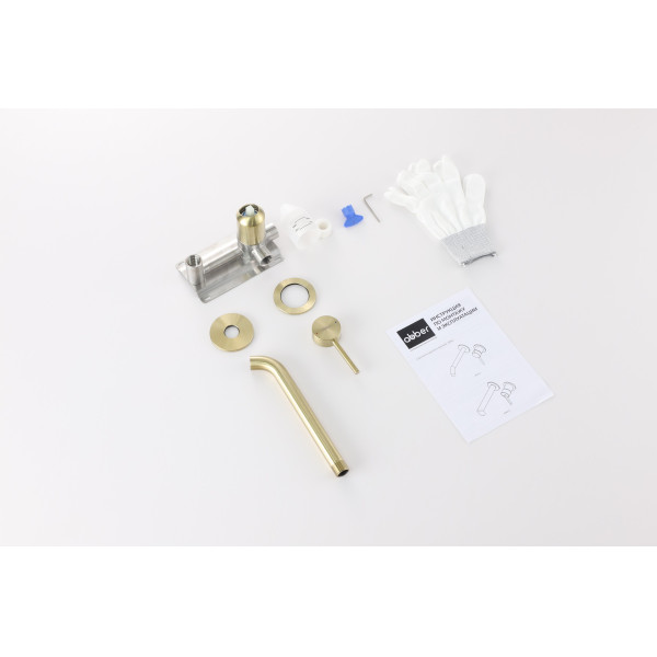 Смеситель для раковины Abber Wasser Kreis 316 скрытого монтажа, золото брашированное (AF8112BG-M)