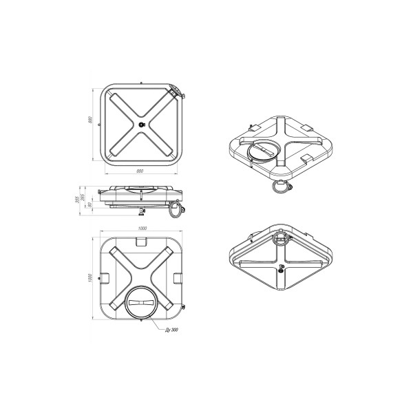 Бак для душа ЭкоПром Rostok 150 л. с подогревом (201.1500.899.1)