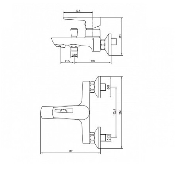Смеситель для ванны и душа Aquanet Logic хром (AF320-20С)