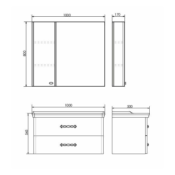 Шкаф зеркальный Comforty Диана 1000x800x170 белый (00-00001308) Шкаф зеркальный Comforty Диана 1000x800x170 белый (00-00001308)