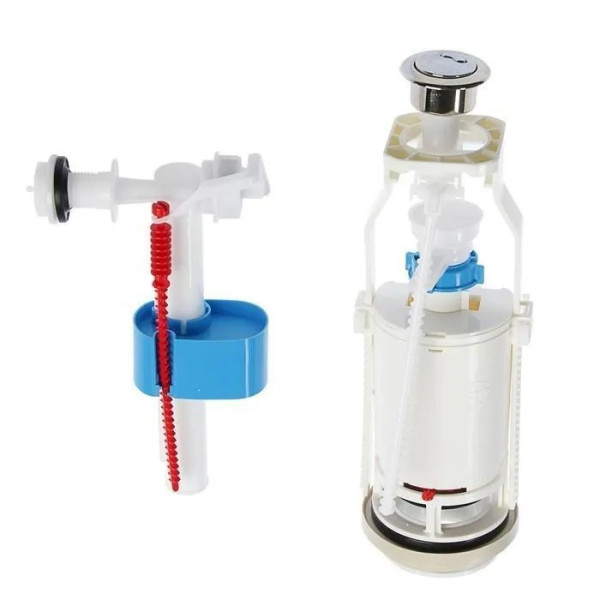 Арматура для смывного бачка АНИ (боковой подвод 1/2" (пластик), 2-уровня, кнопка пласт. хром эконом) АНИ пласт (WC3050C) Арматура для смывного бачка АНИ (боковой подвод 1/2" (пластик), 2-уровня, кнопка пласт. хром эконом) АНИ пласт (WC3050C)