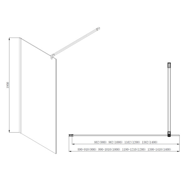 Душевая перегородка Azario Chicago Walk-in 100x195 стекло прозрачное профиль хром серебро (AZ-NAR6310 100)