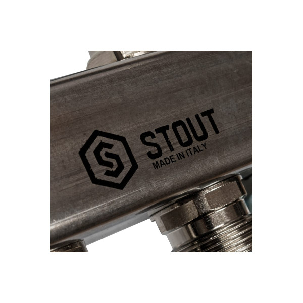 Коллекторная группа 6 отводов 1"x3/4"(18)EK для радиаторной разводки Stout (нерж.сталь) (SMS-0923-000006) Коллекторная группа 6 отводов 1"x3/4"(18)EK для радиаторной разводки Stout (нерж.сталь) (SMS-0923-000006)