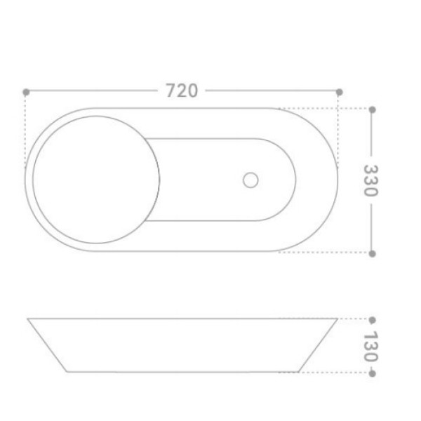 Раковина накладная Abber Bequem 72x33x13 белая (AC2120)