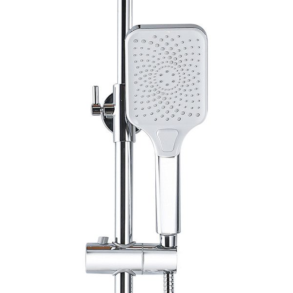 Душевая система Azario Arizona Square с лейкой, со смесителем, с изливом хром (AZ-20S)