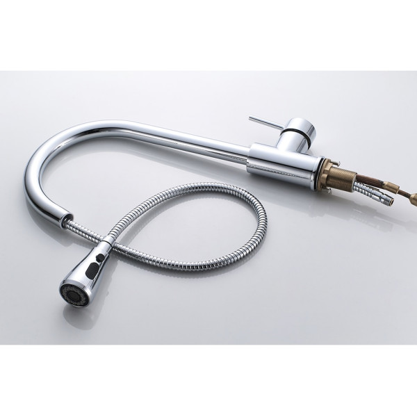 Смеситель для кухни Ledeme с видвижным изливом (L6155)