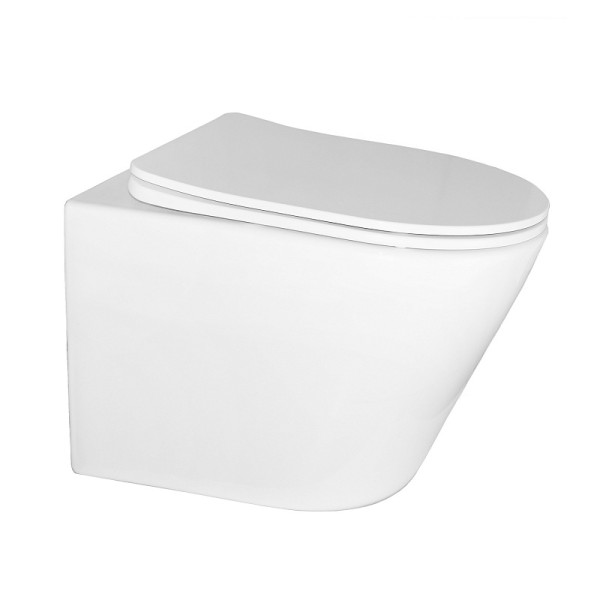 Унитаз подвесной Teramo безободковый с сидением микролифт 480x365x360 (AZ-0053 SP)