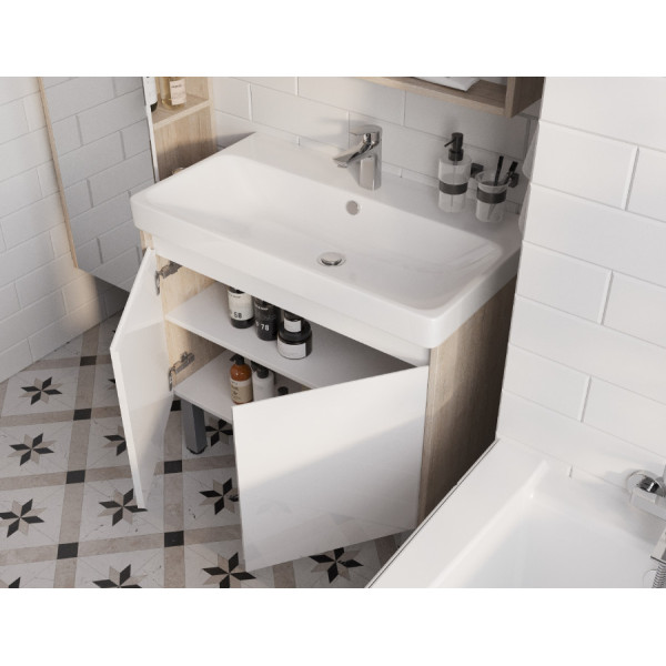 Тумба подвесная Aquaton Сканди 768x427x591 белый, дуб верона (1.A282.9.01S.DB2.0)