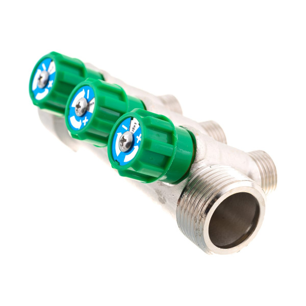 Коллектор 3 отв. регулируемый 1"*1/2(16) Kromwell (никель) (EU.ST3078285 3x1x12_k)