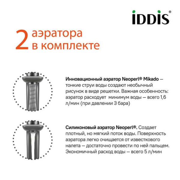 Смеситель для раковины Iddis Slide с управлением Push Control (SLIGMBTi01)