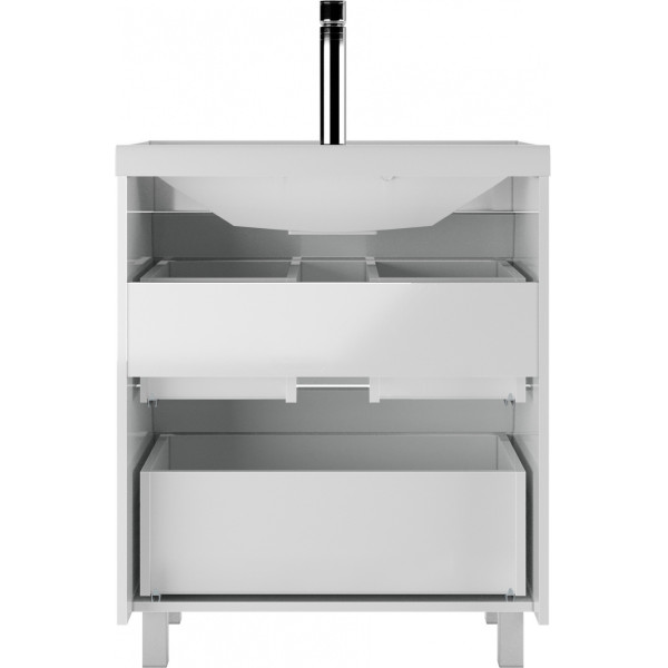 Тумба напольная Bazis 70 Ева с двумя ящиками В2 Айсберг Домино (DA5907T) Тумба напольная Bazis 70 Ева с двумя ящиками В2 Айсберг Домино (DA5907T)