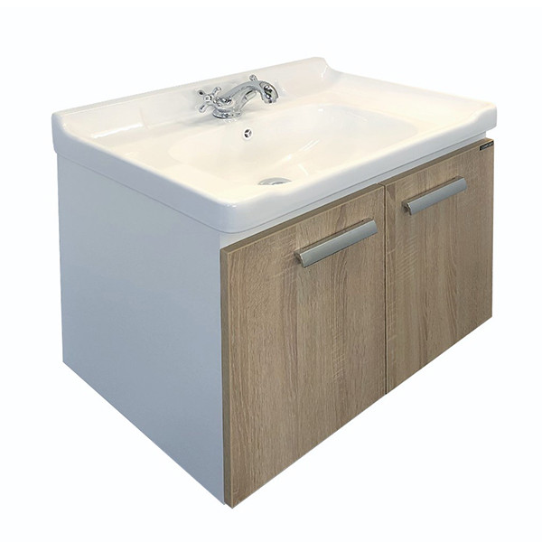 Тумба подвесная Comforty Палини 720x550x470 белый глянцевый с раковиной (00-00001549)