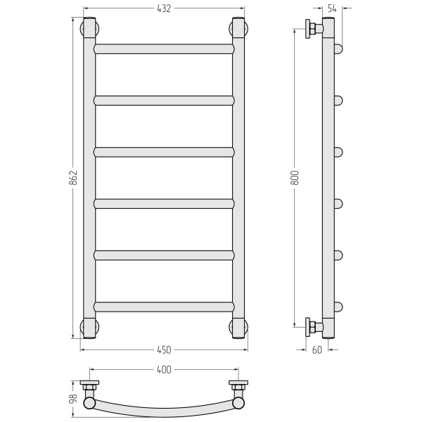 Полотенцесушитель водяной Сунержа Галант 800x400 матовый черный (31-0200-8040) Полотенцесушитель водяной Сунержа Галант 800x400 матовый черный (31-0200-8040)