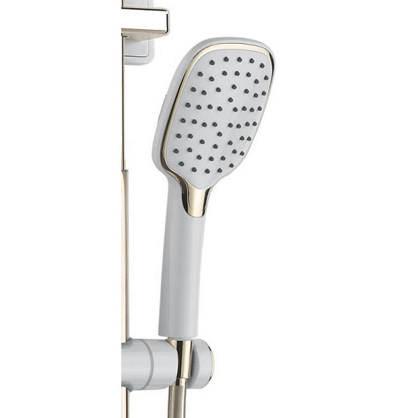 Душевая система Azario с поворотным изливом белый/золото (AZ-801-1)