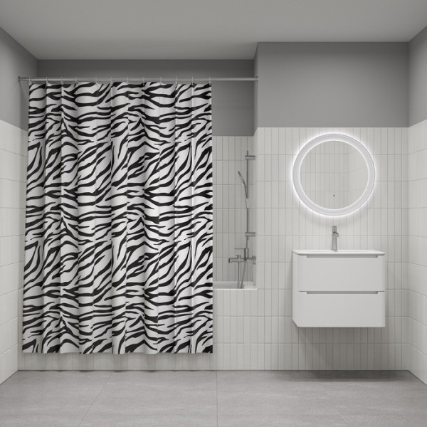 Шторка для ванн текстильная Iddis Base 180x200 черный (BB03P18i11)