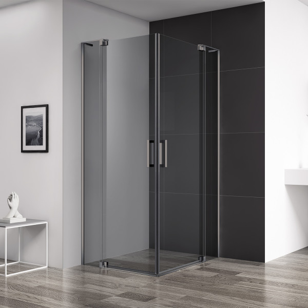 Душевой уголок Cezares Slider 100x100x195 стекло серый, профиль оружейная сталь (SLIDER-A-2-100/110-GRIGIO-GM) Душевой уголок Cezares Slider 100x100x195 стекло серый, профиль оружейная сталь (SLIDER-A-2-100/110-GRIGIO-GM)