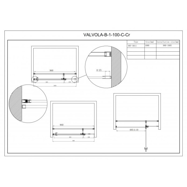 Душевая дверь Cezares Valvola 100х195 стекло прозрачное (VALVOLA-B-1-100-C-Cr) Душевая дверь Cezares Valvola 100х195 стекло прозрачное (VALVOLA-B-1-100-C-Cr)
