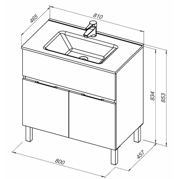 Тумба напольная Aquanet Алвита New 80 1 ящик, 2 дверцы, дуб веллингтон белый (00277553) Тумба напольная Aquanet Алвита New 80 1 ящик, 2 дверцы, дуб веллингтон белый (00277553)
