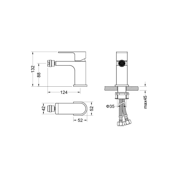 Смеситель для биде Aquatek Лира черный матовый (AQ1418MB) Смеситель для биде Aquatek Лира черный матовый (AQ1418MB)