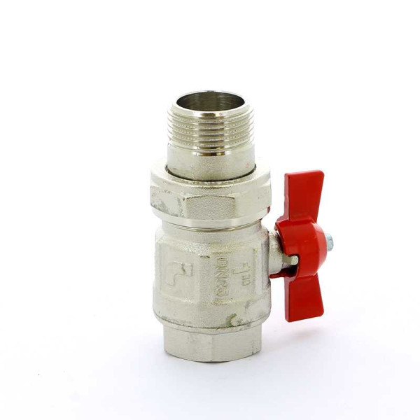 Кран Itap 1" шаровый со сгоном Ideal (красная бабочка) (0980100) Кран Itap 1" шаровый со сгоном Ideal (красная бабочка) (0980100)