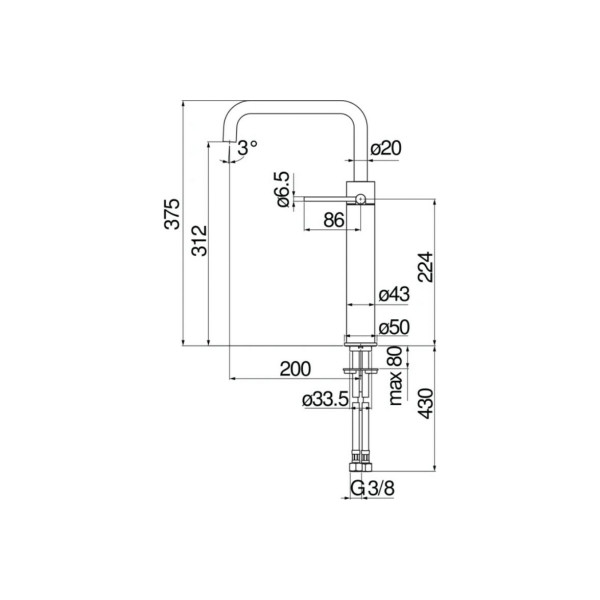 Смеситель для раковины Nobili Velis (VE125158/3CR)