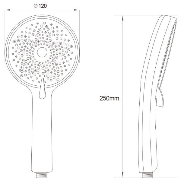 Душевая лейка Melodia Luxe 3 d120 мм чёрная, 3 функции (MKP26313BL_bk) Душевая лейка Melodia Luxe 3 d120 мм чёрная, 3 функции (MKP26313BL_bk)