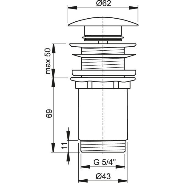 Выпуск для раковины AlcaPLAST Quick Clac 32 мм (A395) Выпуск для раковины AlcaPLAST Quick Clac 32 мм (A395)