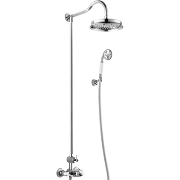 Душевая система Liberty с термостатическим смесителем, с ручным и верхним душем, хром (LIBERTY-F-CD-T-01)