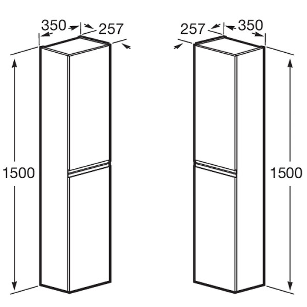 Пенал подвесной Roca Oleta 35x25,7x150 белый глянцевый (857650806)
