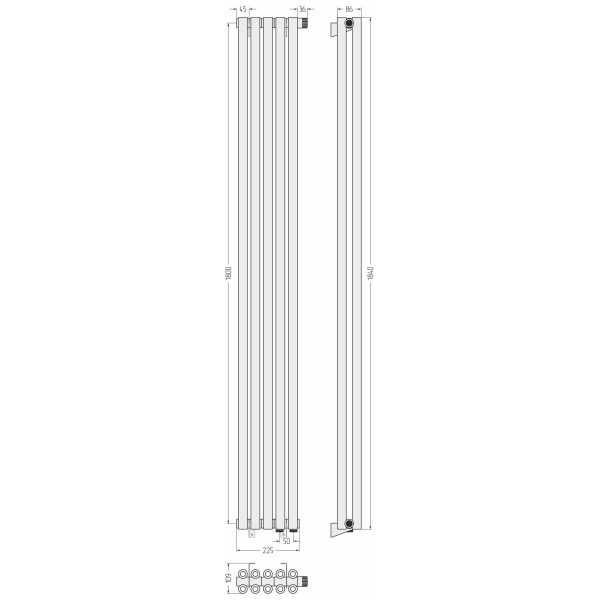 Радиатор стальной Сунержа Эстет 225x1800 5 секций белый матовый (30-0322-1805) Радиатор стальной Сунержа Эстет 225x1800 5 секций белый матовый (30-0322-1805)