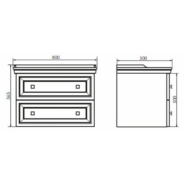 Тумба подвесная с раковиной Comforty Феррара 800x500x565 белый глянцевый (00004151060)