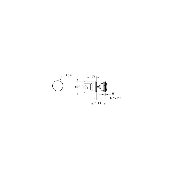 Донный клапан Vitra Syphon никель брашированный (A4514934) Донный клапан Vitra Syphon никель брашированный (A4514934)