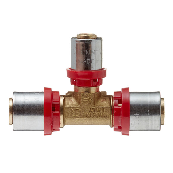 Тройник Tiemme 20х16х20 латунь (пресс) (1650008 / 1657G201620CZ) Тройник Tiemme 20х16х20 латунь (пресс) (1650008 / 1657G201620CZ)