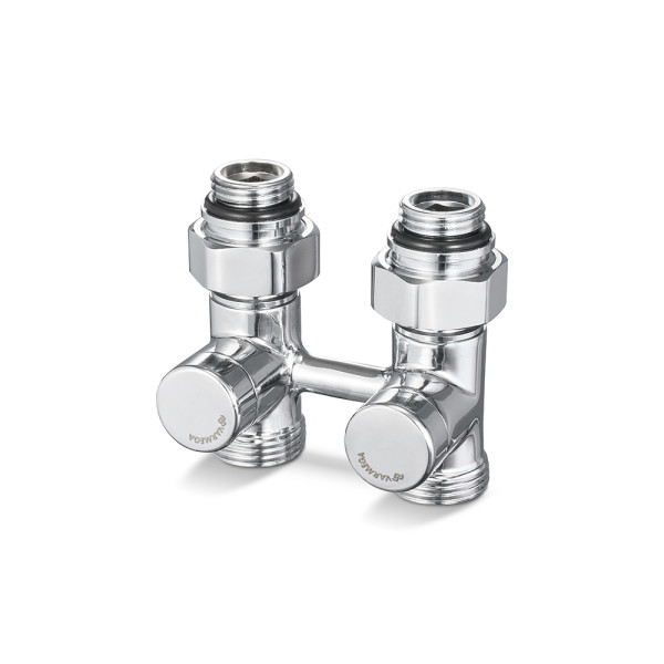 Фитинг двойной со встроенным шаровым краном 1/2"х3/4"(18)ЕК Varmega VMDV21 (хром) (VMDV21-400415)