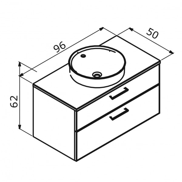 Тумба подвесная Orka Salerno 960x500x520 зеленый матовый, светлое дерево (3008781)