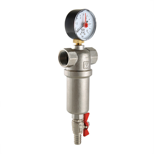 Фильтр с манометром самоочищающийся Valtec 1/2" (VT.389.N.04) Фильтр с манометром самоочищающийся Valtec 1/2" (VT.389.N.04)