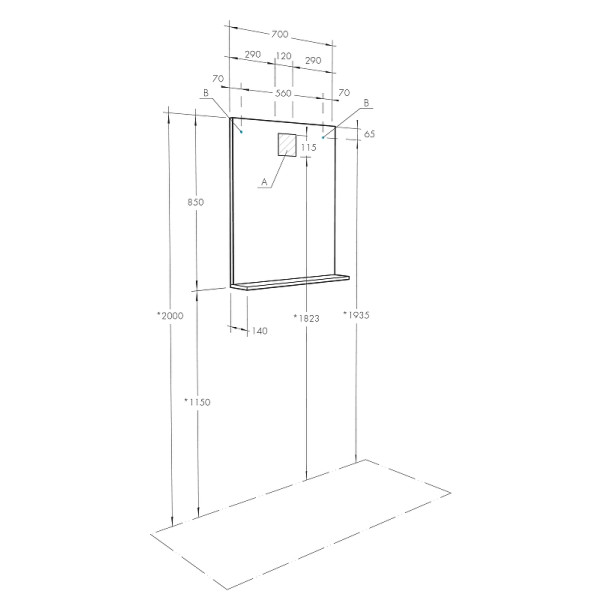 Зеркало Aquaton Терра 70 Дуб Кантри NEW (1A247002TEDY0)