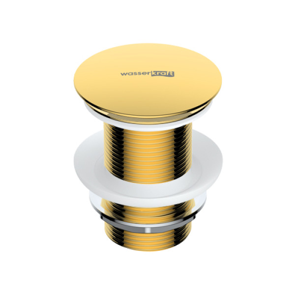 Донный клапан WasserKraft Push-up золотой (9070155) Донный клапан WasserKraft Push-up золотой (9070155)