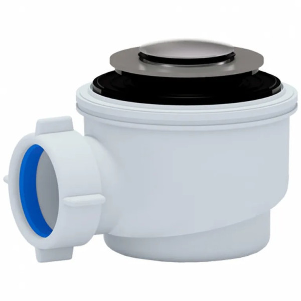 Сифон для душевого поддона АНИ 1 1/2"*50 (h=77 мм.) клик-клак (сетка хром) АНИ пласт (E410CLS)