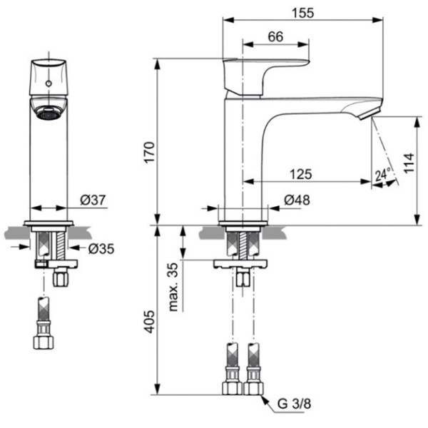 Смеситель для раковины Ideal Standard Connect Air хром (A7015AA)