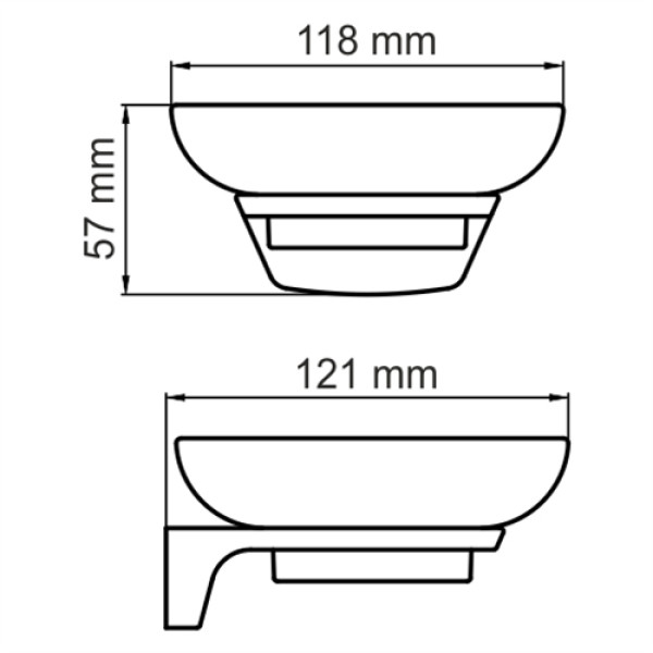 Мыльница WasserKraf Elbe мат. стекло, ORB-покрытие, черная (K-7229)