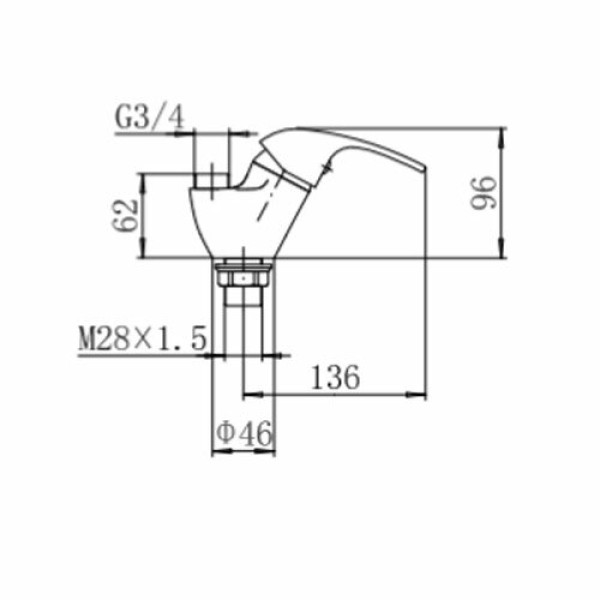 Корпус для смесителя Fashun хром (A4403) Корпус для смесителя Fashun хром (A4403)