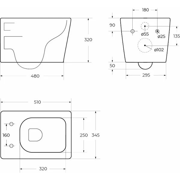 Унитаз подвесной BelBagno Due безободковый (BB7107CHR/SC)