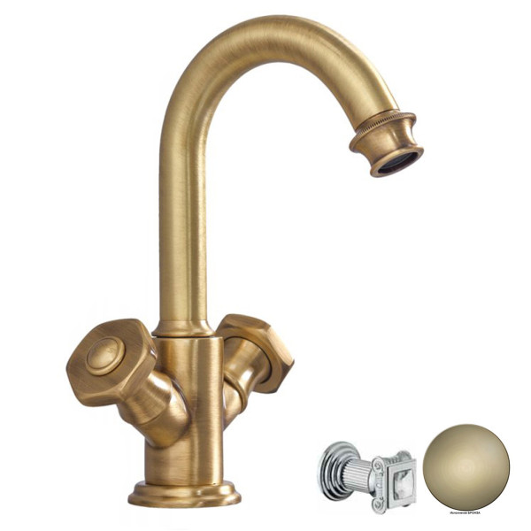 Смеситель для раковины Cezares Aphrodite бронзовый, ручки квадратные - кристалл Swarovski (APHRODITE-LS2-02-Sw) Смеситель для раковины Cezares Aphrodite бронзовый, ручки квадратные - кристалл Swarovski (APHRODITE-LS2-02-Sw)