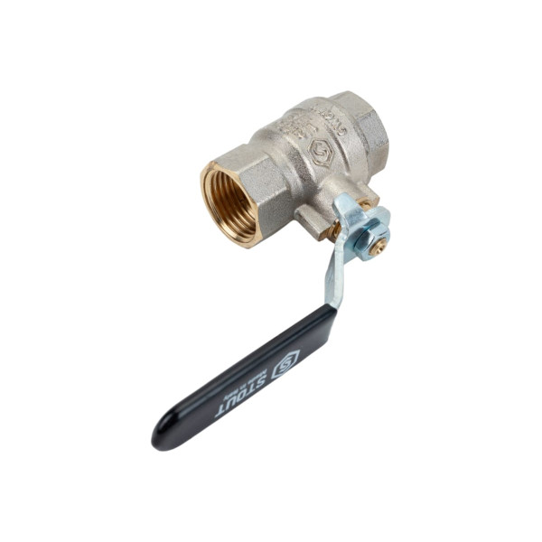 Кран 1/2" ВВ шаровый Stout стандартнопроходной (чёрная ручка) SVB-0011-000015 Кран 1/2" ВВ шаровый Stout стандартнопроходной (чёрная ручка) SVB-0011-000015