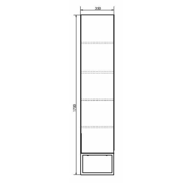 Пенал подвесной Comforty Порто 350x240x1700 дуб темно-коричневый (00-00009982)