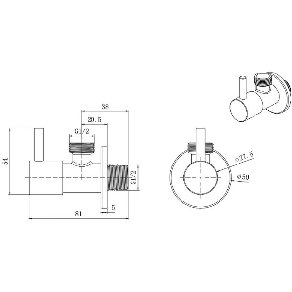Переходник угловой Aquatek черный матовый (AQ2450MB)