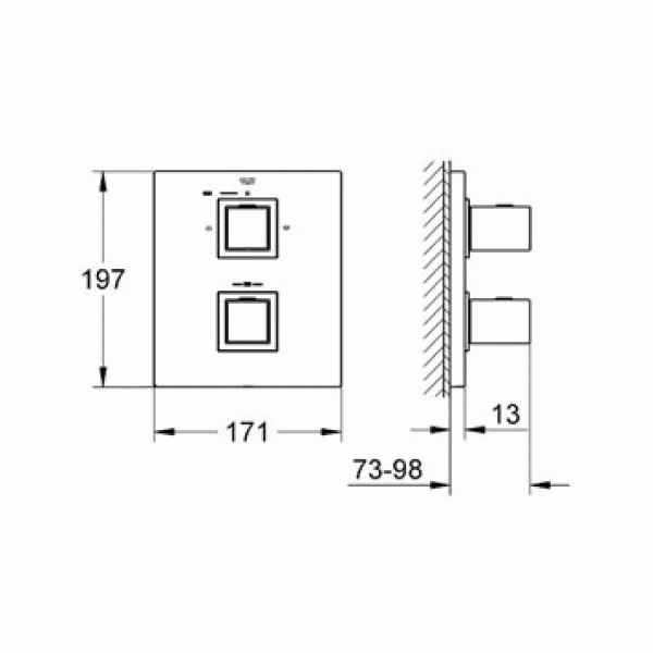 Смеситель термостатический для ванны Grohe Grohtherm Cube (19958000)
