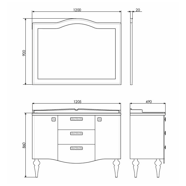 Зеркало Comforty Монако 1200x900x20 белый глянцевый (00-00001238) Зеркало Comforty Монако 1200x900x20 белый глянцевый (00-00001238)