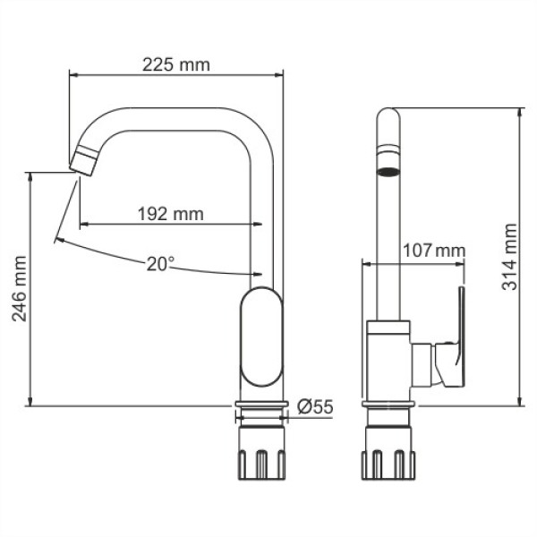 Смеситель для кухни WasserKRAFT Mindel белый матовый (8507)